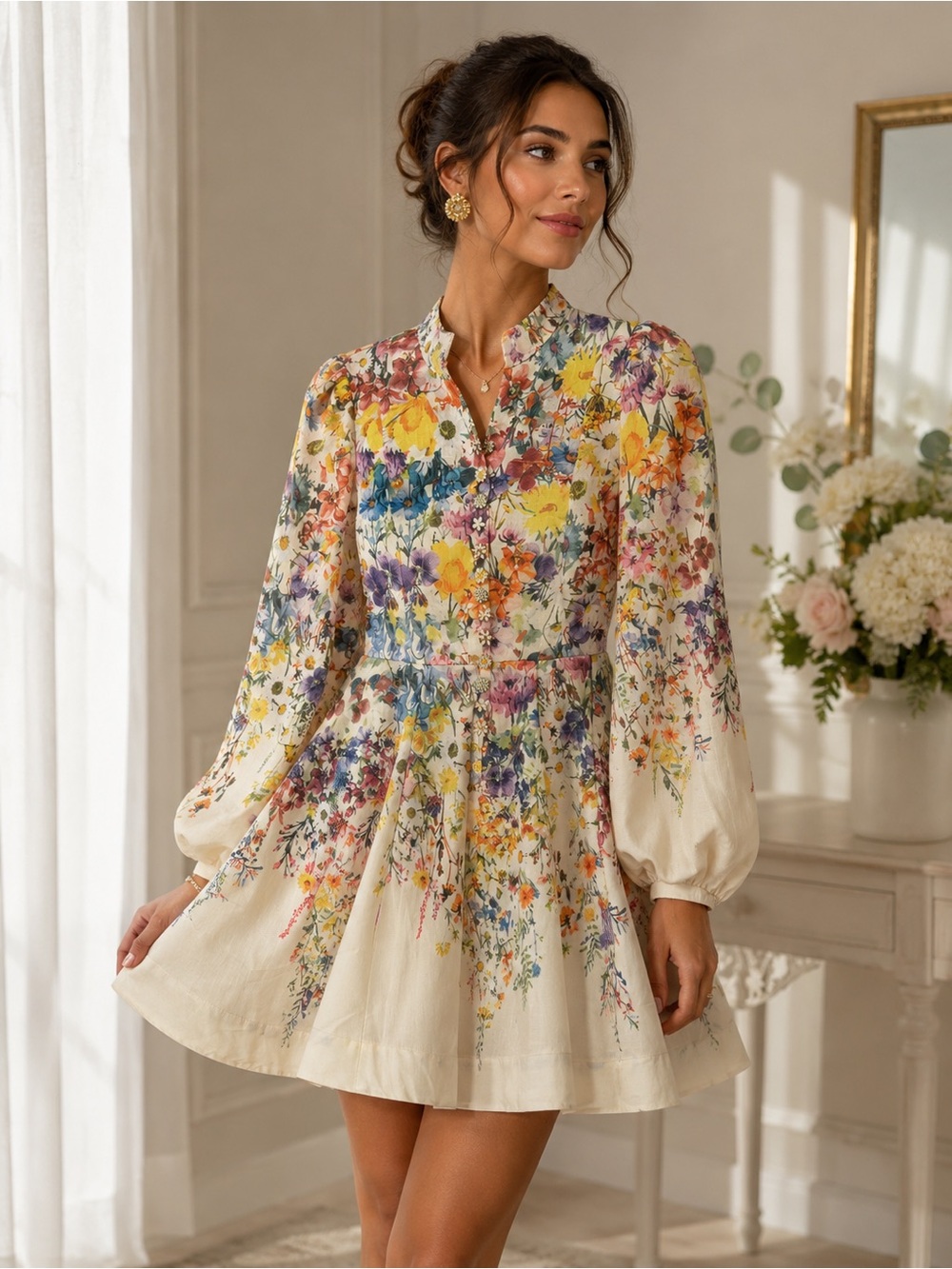 Enchanted Garden Floral Mini Dress